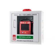 Load image into Gallery viewer, St John X3 Semi-Automatic Defibrillator Bundle with Cabinet