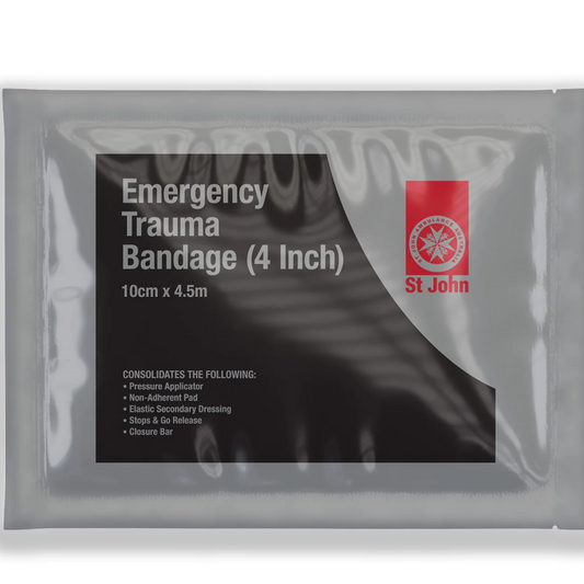 St John Emergency Trauma Bandage 10cm x 4.5m (4 inch)