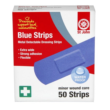 Adhesive Strips: Blue Metal Detectable Adhesive Strips x 50 HY