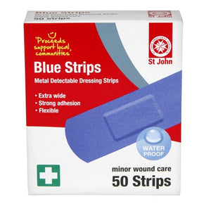 Adhesive Strips: Blue Metal Detectable Adhesive Strips x 50 HY