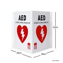 Load image into Gallery viewer, First Aid Signage for AED 90 Degree