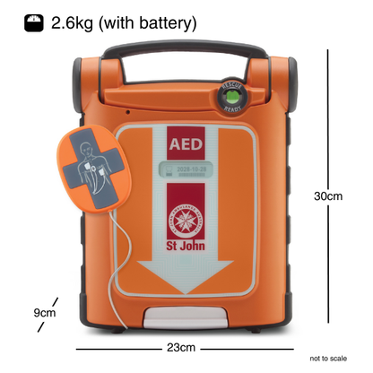 St John G5 iCPR Fully Automatic Defibrillator Bundle with Cabinet
