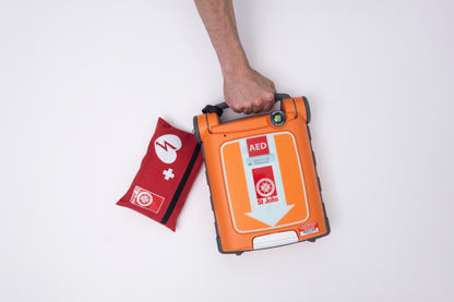 St John G5 iCPR Fully Automatic Defibrillator Bundle with Cabinet