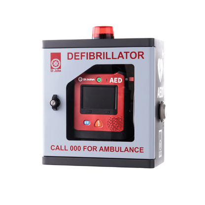 St John X3 Semi-Automatic Defibrillator Bundle with Outdoor Cabinet