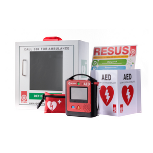 St John X3 Semi-Automatic Defibrillator Bundle with Cabinet